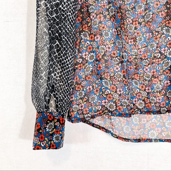 NWT Small Size 6 Designer Manoush- Python Plisse Print Blouse in Chemise - Picture 8 of 15